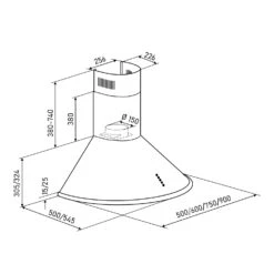 [Gebraucht] Lumio Primo Retro-Dunstabzugshaube -KLarstein Verkaufsgeschäft 10028133 yy 0011 dimensions