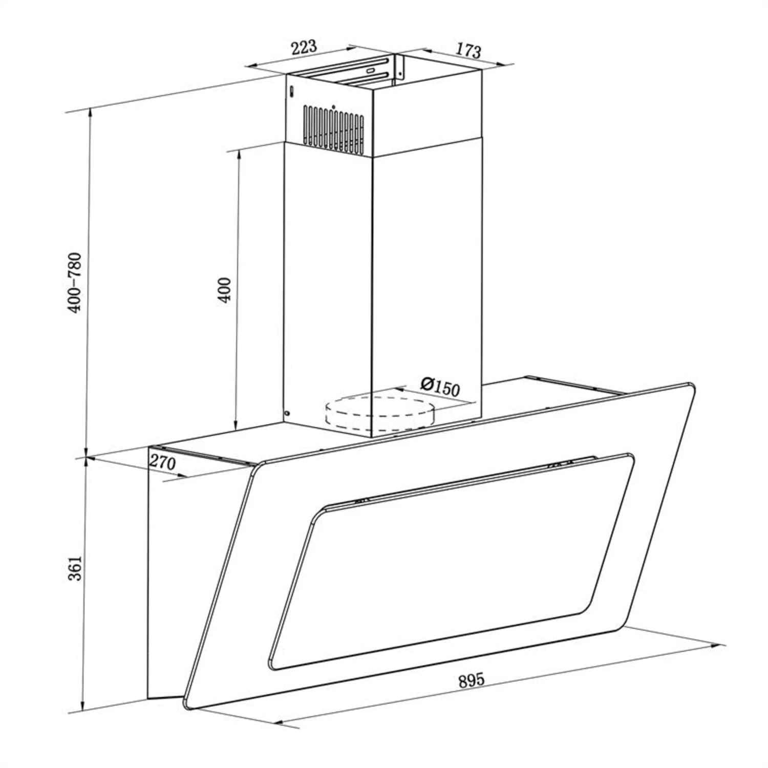 [Wiederverpackt] Lorea Dunstabzugshaube Kopffrei – Bild 5