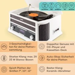 [Wiederverpackt] Belle Epoque 1908 DAB Retro-Stereoanlage -KLarstein Verkaufsgeschäft 10030660 de 0002 usp