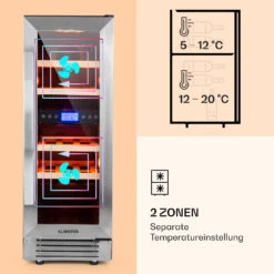 Vinovilla 17 Built-In Duo Einbau-Weinkühlschrank 2 Zonen 14 Vinovilla 17 Built-In Duo Einbau-Weinkühlschrank 2 Zonen -KLarstein Verkaufsgeschäft 10032030 de 0004 logo