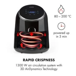 [Wiederverpackt] AirVital Heißluftfritteuse -KLarstein Verkaufsgeschäft 10032332 yy 0004 logo Klarstein AirVital Heissluftfritteuse 1300W schwarz reedit