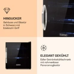 Beersafe L Onyx Getränkekühlschrank Mit Glastür 47 Liter -KLarstein Verkaufsgeschäft 10032870 de 0003 logo