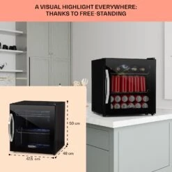 Beersafe L Onyx Getränkekühlschrank Mit Glastür 47 Liter -KLarstein Verkaufsgeschäft 10032870 uk 0006 usp