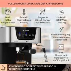 Arabica Espressomaschine -KLarstein Verkaufsgeschäft 10033729 de 0002 usp