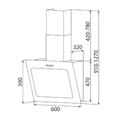 [Gebraucht] Helena 60 Dunstabzugshaube -KLarstein Verkaufsgeschäft 10034100 yy 0010 dimensions