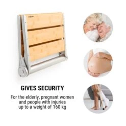 [Wiederverpackt] Arielle Deluxe Duschsitz  -KLarstein Verkaufsgeschäft 10034210 yy 0003 logo oneConcept Arielle Deluxe Duschsitz Bambus