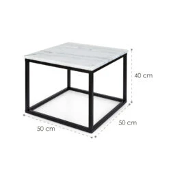 [Gebraucht] Volos T50 Couchtisch -KLarstein Verkaufsgeschäft 10034966 yy 0008 logo White marble coffee table 50x50x40cm