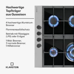 [Wiederverpackt] Alchemist 4 Zonen Gaskochfeld -KLarstein Verkaufsgeschäft 10034969 de 0003 usp