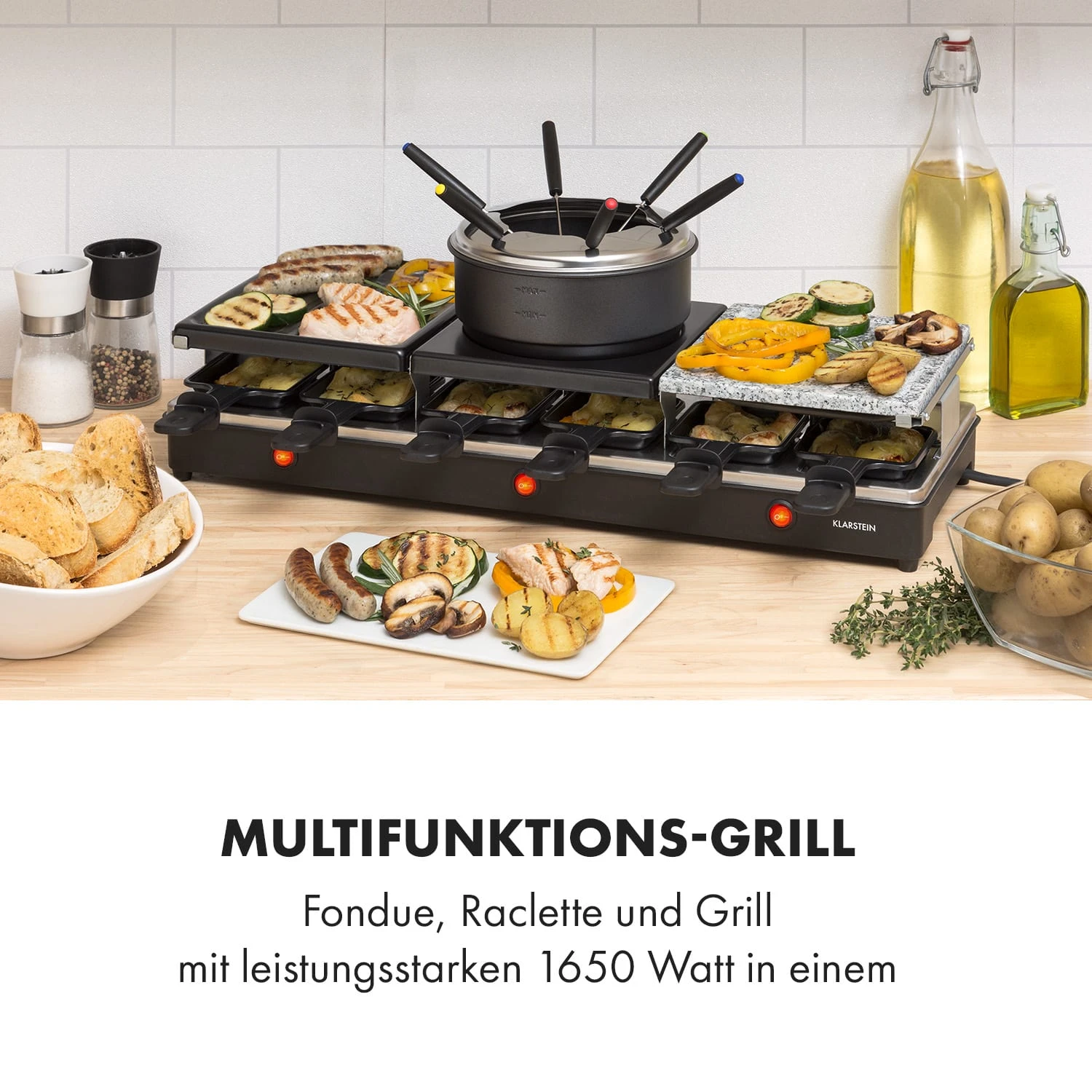 Fonduelette XL 3-in-1 Raclettegrill & Fondue 4 Fonduelette XL 3-in-1 Raclettegrill & Fondue – Bild 2