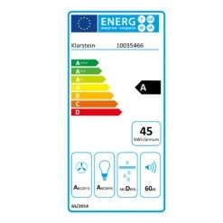 [Wiederverpackt] Balzac Silent 60 Dunstabzugshaube Kopffrei -KLarstein Verkaufsgeschäft 10035466 energy label 1