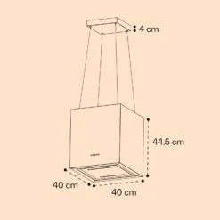 [Wiederverpackt] Kronleuchter Smart Inselhaube -KLarstein Verkaufsgeschäft 10035711 yy 0011 dimensions