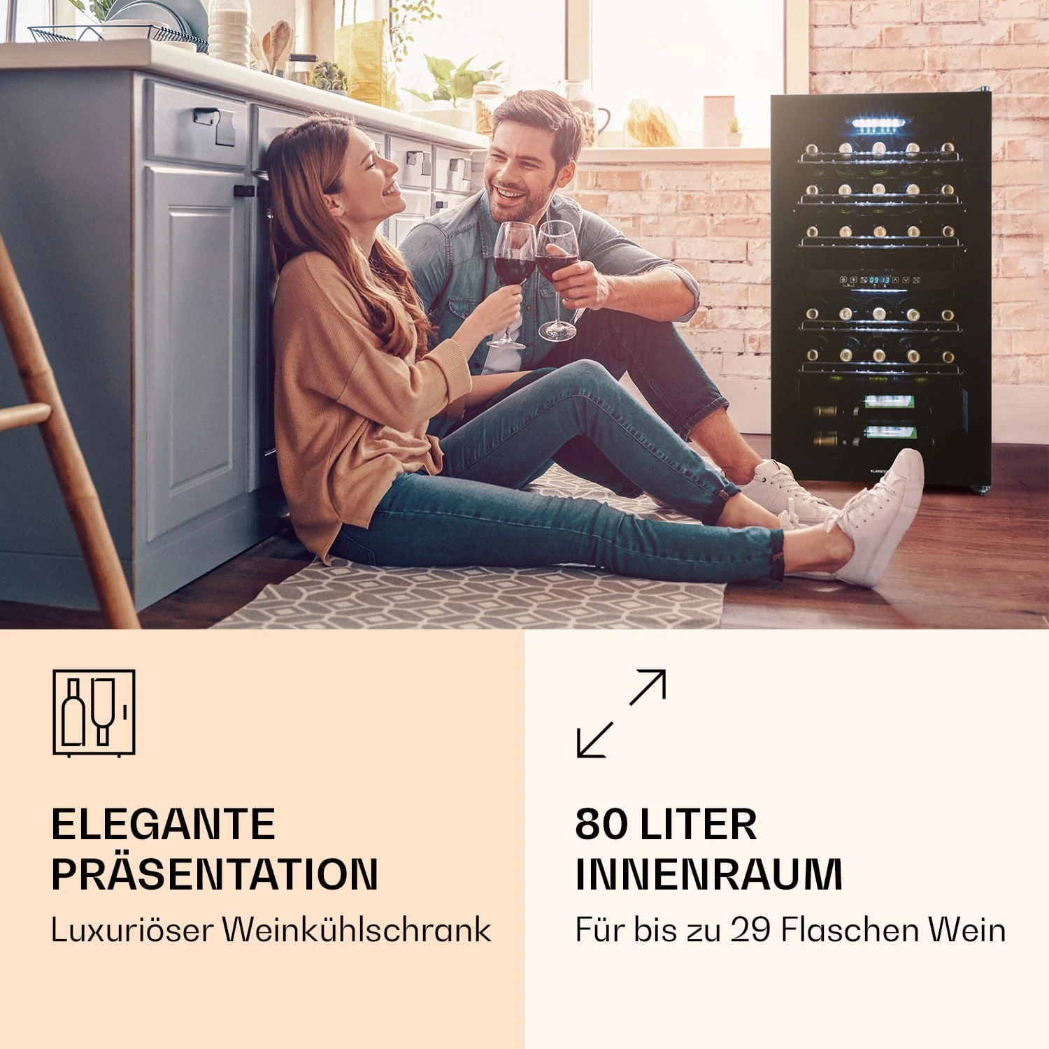 Klarstein Shiraz 29 Duo Weinkühlschrank 2 Zonen 4 Klarstein Shiraz 29 Duo Weinkühlschrank 2 Zonen – Bild 2