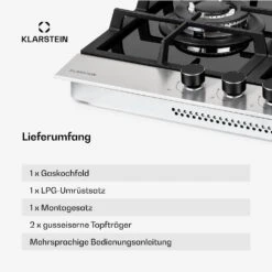 [Wiederverpackt] Alchemist 3 Gaskochfeld -KLarstein Verkaufsgeschäft 10037804 de 0006 usp