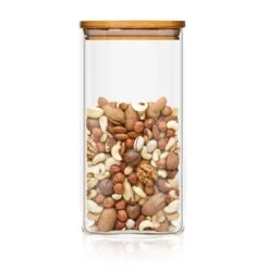 [Wiederverpackt] Eckiges Glas Mit Bambusdeckel