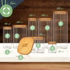 [Gebraucht] Eckiges Glas Mit Bambusdeckel -KLarstein Verkaufsgeschäft 10038105 yy 0007 logo
