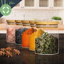 Runde Gläser Bambusdeckel -KLarstein Verkaufsgeschäft 10038299 yy 0005 logo