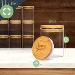 Runde Gläser Bambusdeckel -KLarstein Verkaufsgeschäft 10038299 yy 0008 logo