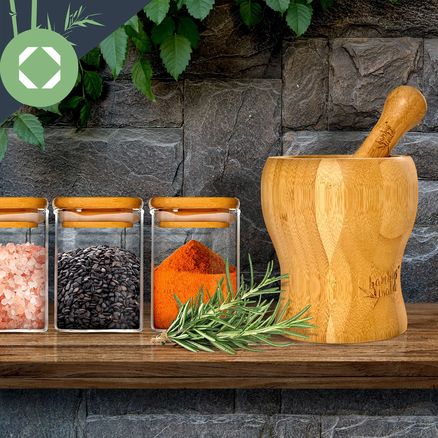 Eckige Gläser Bambusdeckel 8 Eckige Gläser Bambusdeckel – Bild 6