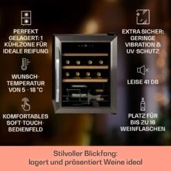 [Wiederverpackt] Vinamour 16 Uno Weinkühlschrank -KLarstein Verkaufsgeschäft 10039897 de 0002 usp