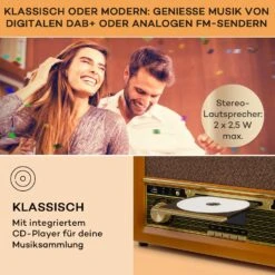 [Wiederverpackt] Belle Epoque 1906 DAB Retro-Stereoanlage -KLarstein Verkaufsgeschäft 10040014 de 0003 usp