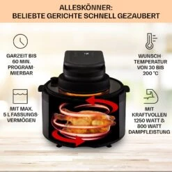 [Wiederverpackt] Vendure Heißluftfritteuse Mit Dampffunktion -KLarstein Verkaufsgeschäft 10040278 de 0003 usp 2