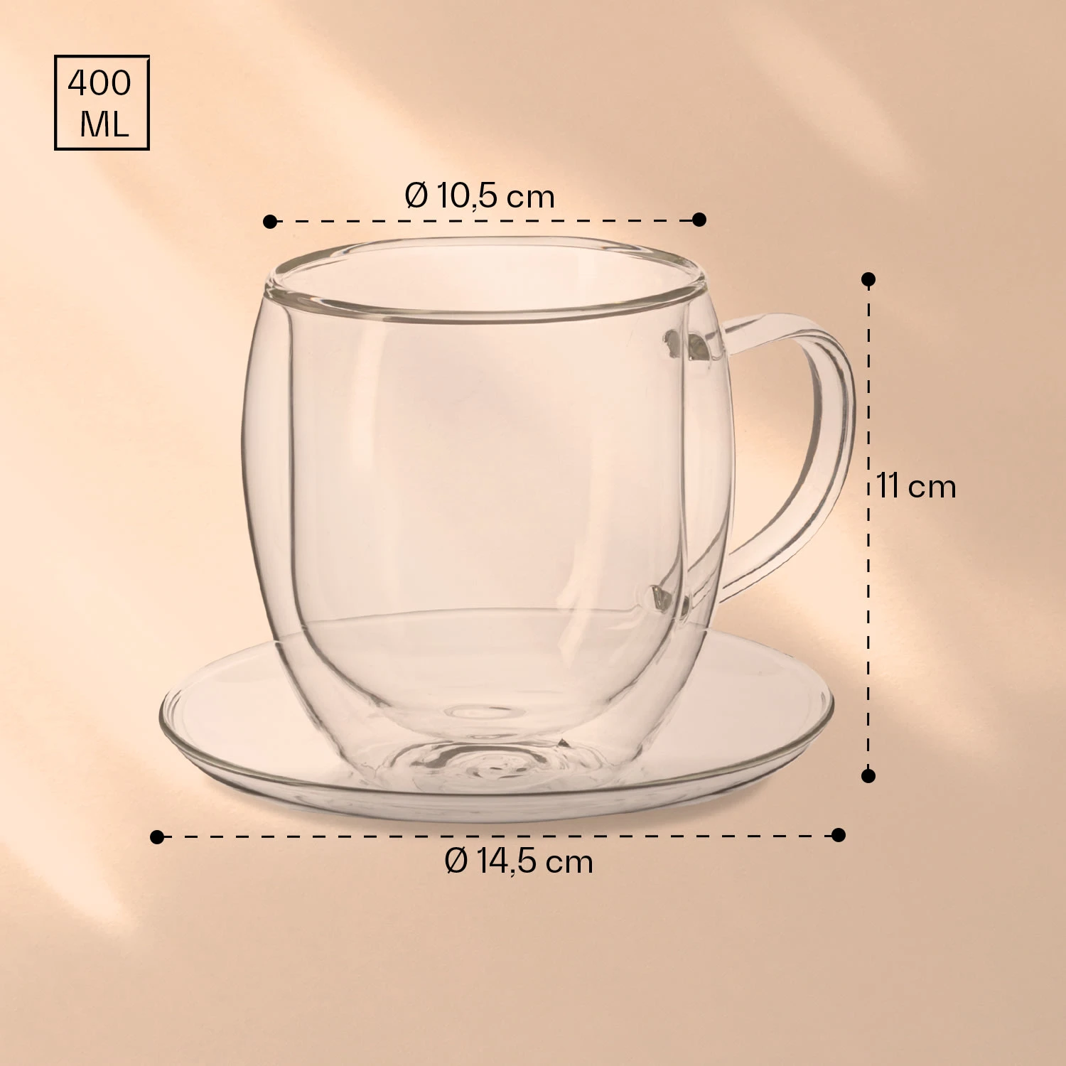 Trinkglas | 400ml | Doppelwandig 8 Trinkglas | 400ml | Doppelwandig – Bild 6