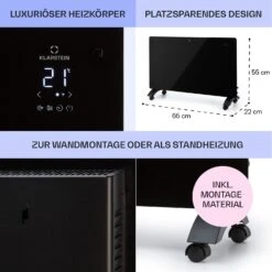 [Wiederverpackt] Bansin Crystal Smart Konvektorheizung 1500W -KLarstein Verkaufsgeschäft 10041209 de 0006 usp