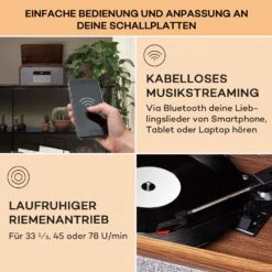 [Wiederverpackt] Bella Ann Stereoanlage Plattenspieler -KLarstein Verkaufsgeschäft 10041388 de 0004 usp