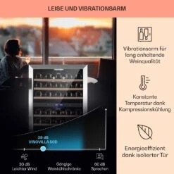 [Wiederverpackt] Vinovilla 50 Duo Einbau-Weinkühlschrank 2 Zonen -KLarstein Verkaufsgeschäft 10041900 de 0004 usp
