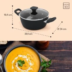 [Wiederverpackt] Noto Endurance Kochtopf Ø24cm -KLarstein Verkaufsgeschäft 10045007 yy 0009 dimensions 1