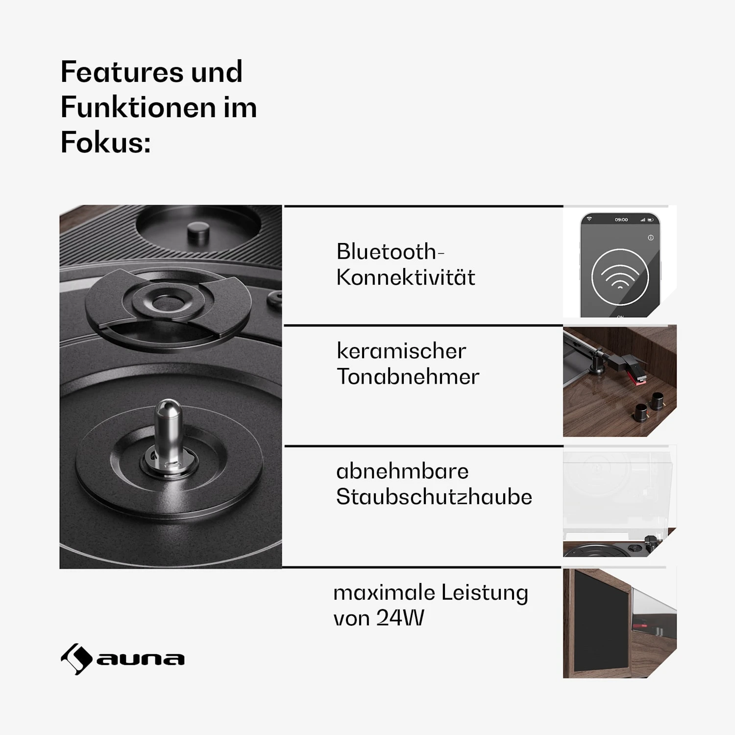 TT-Play 2x10W BT RCA-Out 3 Speed Plattenspieler 6 TT-Play 2x10W BT RCA-Out 3 Speed Plattenspieler – Bild 4