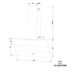 [Gebraucht] Antonia 90 Dunstabzugshaube Kopffrei -KLarstein Verkaufsgeschäft 10045306 yy 0011 dimensions