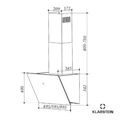 [Gebraucht] Laurel 90 Dunstabzugshaube -KLarstein Verkaufsgeschäft 10045316 yy 0011 dimensions