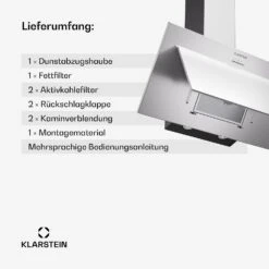 [Wiederverpackt] Athena 90 Dunstabzugshaube Kopffrei 90cm -KLarstein Verkaufsgeschäft 10045318 de 0006 usp