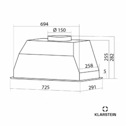 [Gebraucht] Paolo 72 Unterbau-Dunstabzugshaube -KLarstein Verkaufsgeschäft 10045322 yy 0011 dimensions
