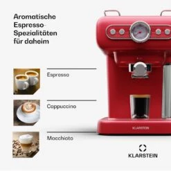 [Wiederverpackt] Espressionata Evo Espressomaschine 950W 19 Bar 1,2L 2 Tassen -KLarstein Verkaufsgeschäft 10045423 de 0007 usp