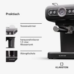 [Gebraucht] Espressionata Evo Espressomaschine 950W 19 Bar 1,2L 2 Tassen -KLarstein Verkaufsgeschäft 10045424 de 0005 usp