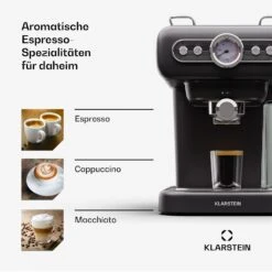[Gebraucht] Espressionata Evo Espressomaschine 950W 19 Bar 1,2L 2 Tassen -KLarstein Verkaufsgeschäft 10045424 de 0007 usp
