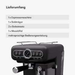 [Wiederverpackt] Espressionata Evo Espressomaschine -KLarstein Verkaufsgeschäft 10045425 de 0007 usp