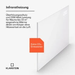 [Wiederverpackt] Wonderwall Smart Bornholm Infrarotheizung Für Die Wand 1200W -KLarstein Verkaufsgeschäft 10045467 de 0003 usp 1