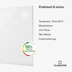 [Wiederverpackt] Wonderwall Smart Bornholm Infrarotheizung Für Die Wand 1200W -KLarstein Verkaufsgeschäft 10045467 de 0005 usp 1