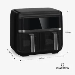 [Wiederverpackt] VitaFry Duo Skylight Heißluftfritteuse -KLarstein Verkaufsgeschäft 10045474 yy 0011 dimensions 1