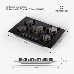[Wiederverpackt] Goldflame 5 Gaskochfeld 5-flammig Autark -KLarstein Verkaufsgeschäft 10045626 de 0007 usp