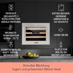 [Wiederverpackt] Vinsider 24 Built-In Uno Einbau-Weinkühlschrank -KLarstein Verkaufsgeschäft 10045811 de 0007 usp