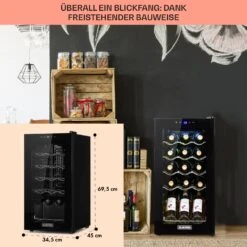 [Wiederverpackt] Shiraz 15 Slim Uno Weinkühlschrank -KLarstein Verkaufsgeschäft 10045879 de 0006 usp