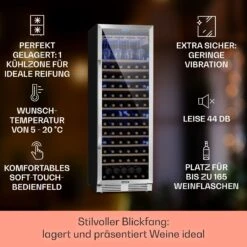 Vinovilla Grande 165 Built-in Uno Einbau-Weinkühlschrank -KLarstein Verkaufsgeschäft 10045899 de 0002 usp