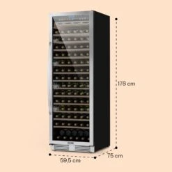 Vinovilla Grande 165 Built-in Uno Einbau-Weinkühlschrank -KLarstein Verkaufsgeschäft 10045899 yy 0011 dimensions