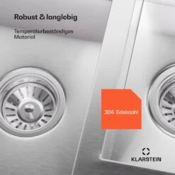 [Wiederverpackt] TitanSteel Küchenspüle Mit Abtropffläche | 100 X 45 Cm (LxB) -KLarstein Verkaufsgeschäft 10046023 de 0004 usp