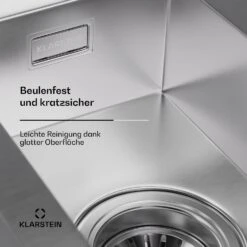 [Wiederverpackt] TitanSteel Küchenspüle Mit Abtropffläche | 100 X 45 Cm (LxB) -KLarstein Verkaufsgeschäft 10046023 de 0006 usp