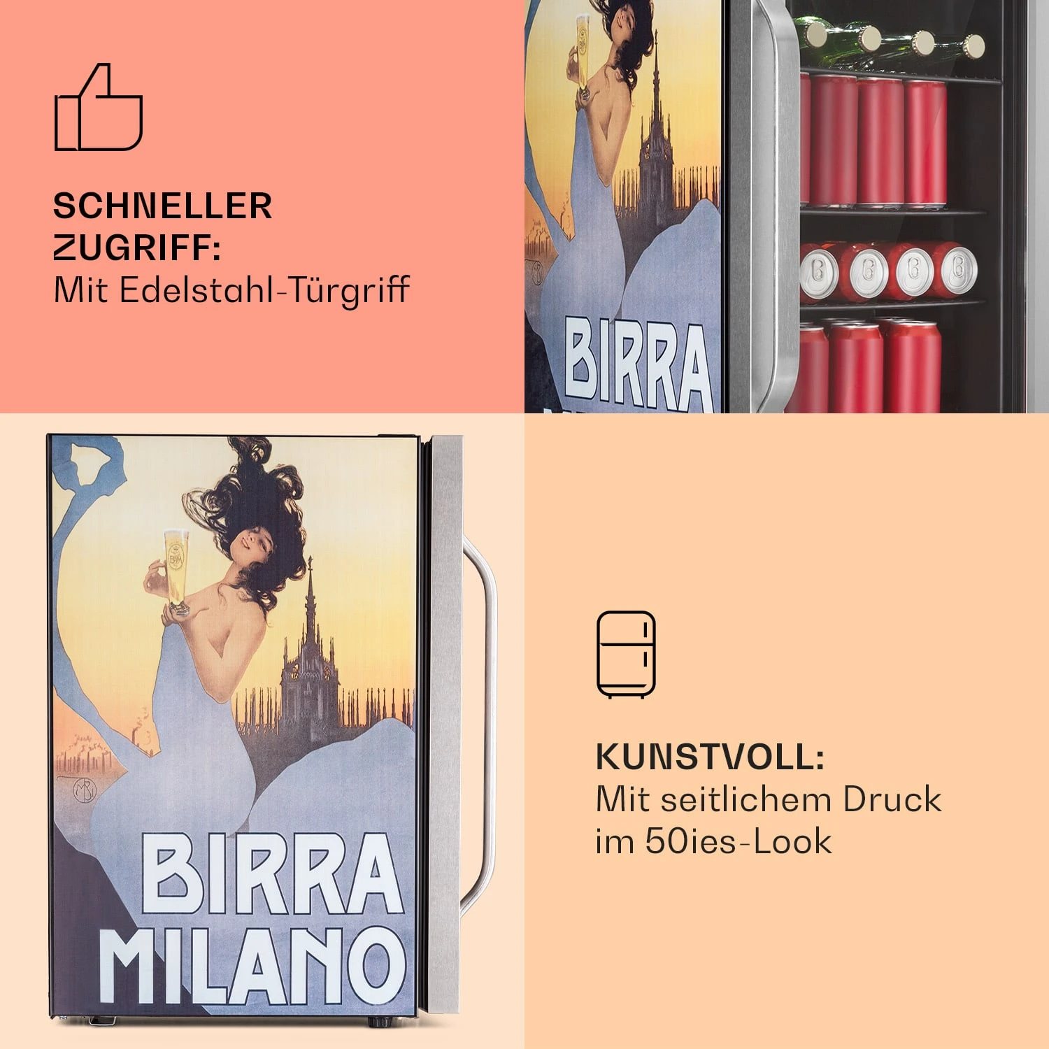 Beersafe 70 Birra Milano Edition Getränkekühlschrank Mit Glastür 6 Beersafe 70 Birra Milano Edition Getränkekühlschrank Mit Glastür – Bild 4